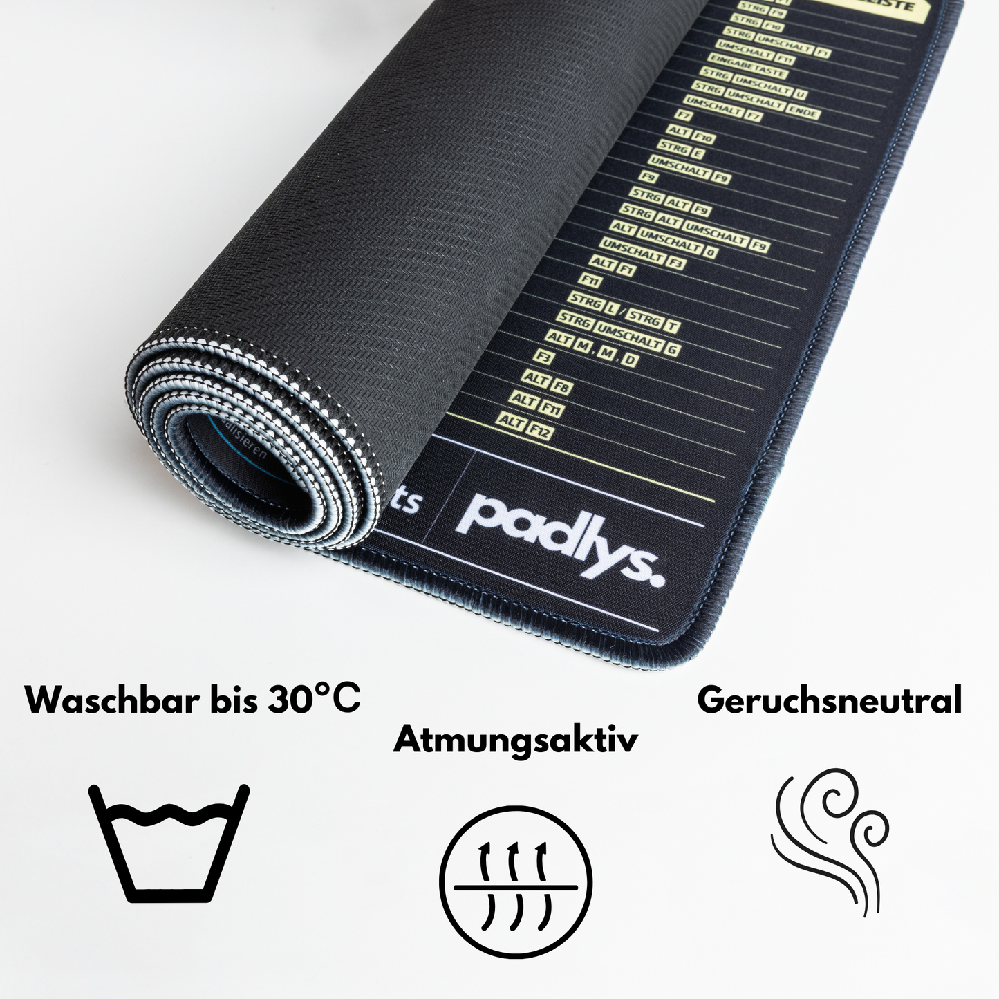 Padlys - Excel Mauspad Deutsch – Tastenkombinationen – Made in Germany