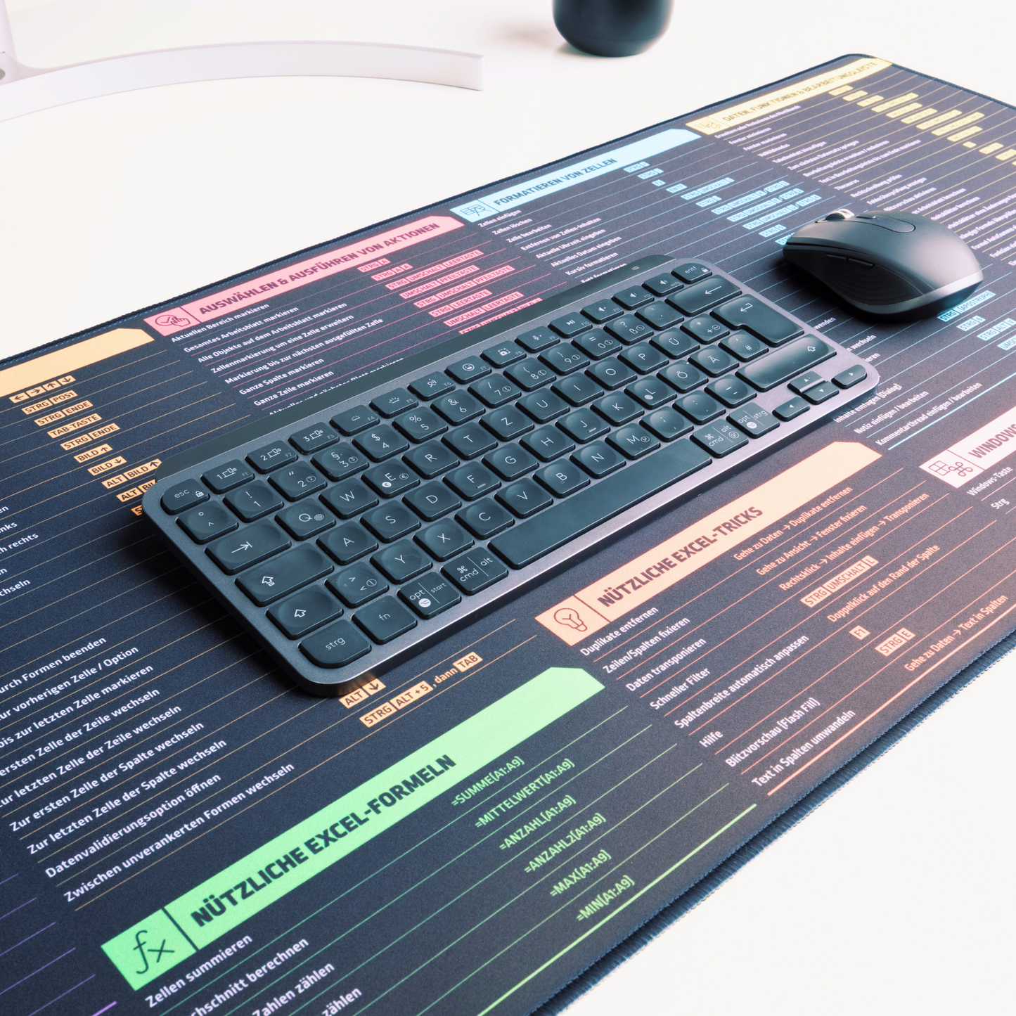 Padlys - Office Mauspad Deutsch – Tastenkombinationen – Made in Germany
