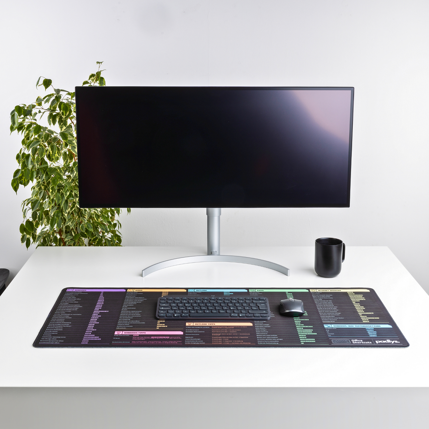 Padlys - Office Mauspad Deutsch – Tastenkombinationen – Made in Germany