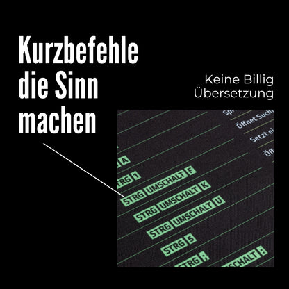 Padlys - Excel Mauspad Deutsch – Tastenkombinationen – Made in Germany