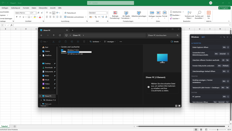 Padlys Software erkennt automatisch das aktive Programm