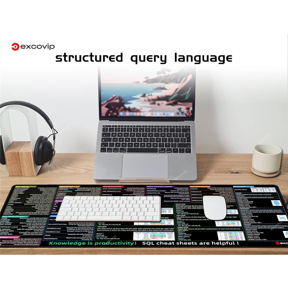 SQL Programmierung Mauspad XXL – SQL Lernen mit Mauspad - padlys.