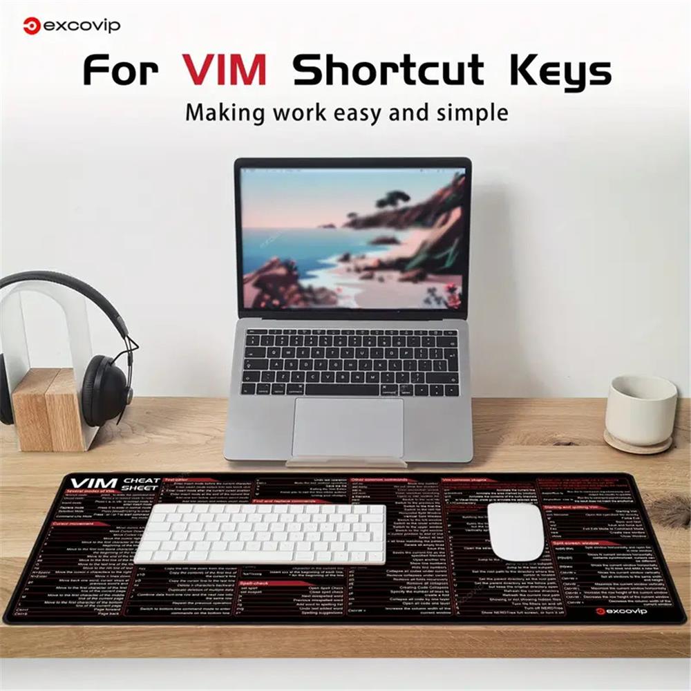 Vim Text Editor Shortcuts Mauspad für Programmierer & Linux-User - padlys.